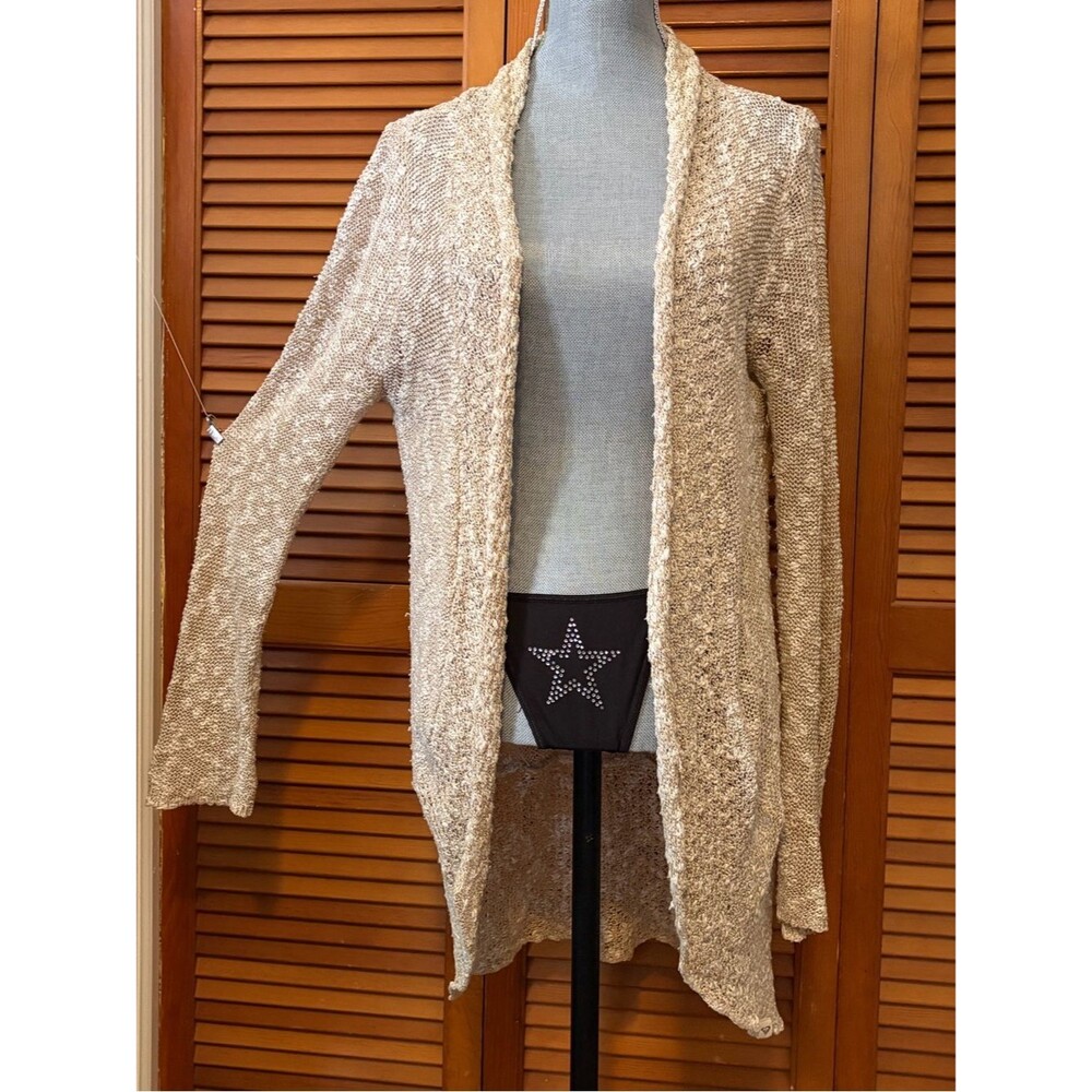 Roxy Cozy Open-Front Bouclé Cardigan in Oatmeal